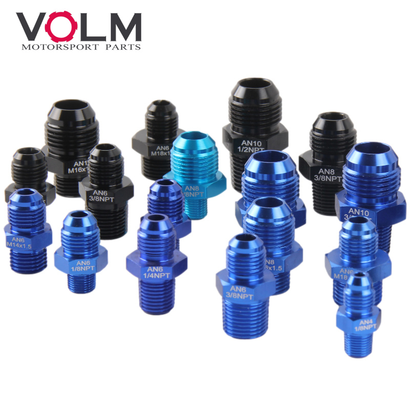 AN6 AN8 AN10 To M10*1.0 M10*1.5 M12/M14/M16/M18*1.5 Thread Straight Fuel Oil Air Hose Fitting Male Adapter Car Auto Accessories