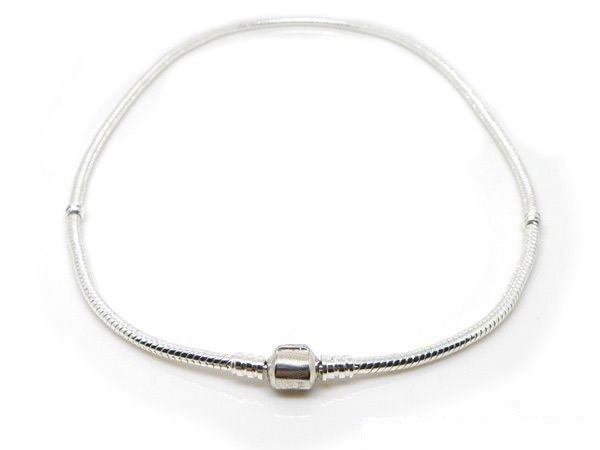 45CM Silber Schlange Kette Halskette Anhänger passen Original-Perlen Reize DIY Schmuck