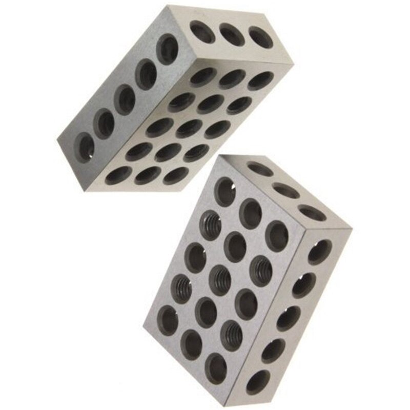 1-2-3 Blocks Matched 2 Pair 23 Holes (1 Inch X2 Inch X3 Inch) 123 Set Precision Machinist Milling