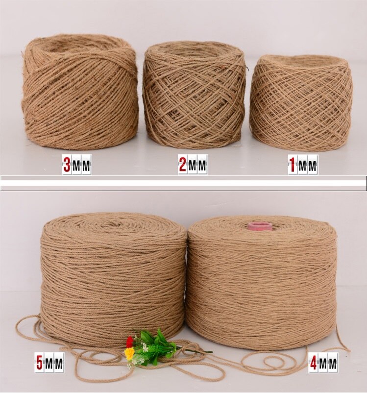 Natural Jute Twisted Rope Decorative projects Braided round cord Rope packing photo Textile Drawstring Arts Crafts Sewing