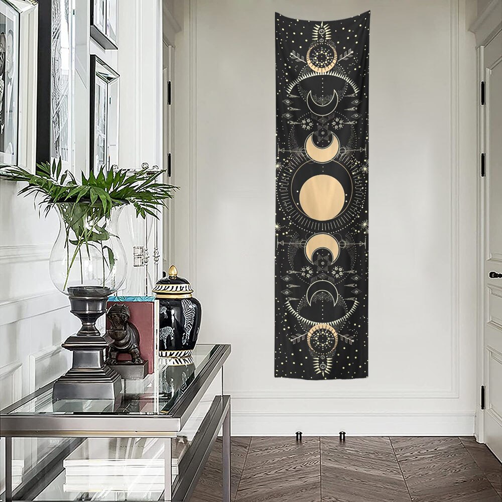 Moon Tapestry Moon Phase Tapestry Bohemian Wall Art Tapestries Vertical Tapestry Wall Hanging for Room