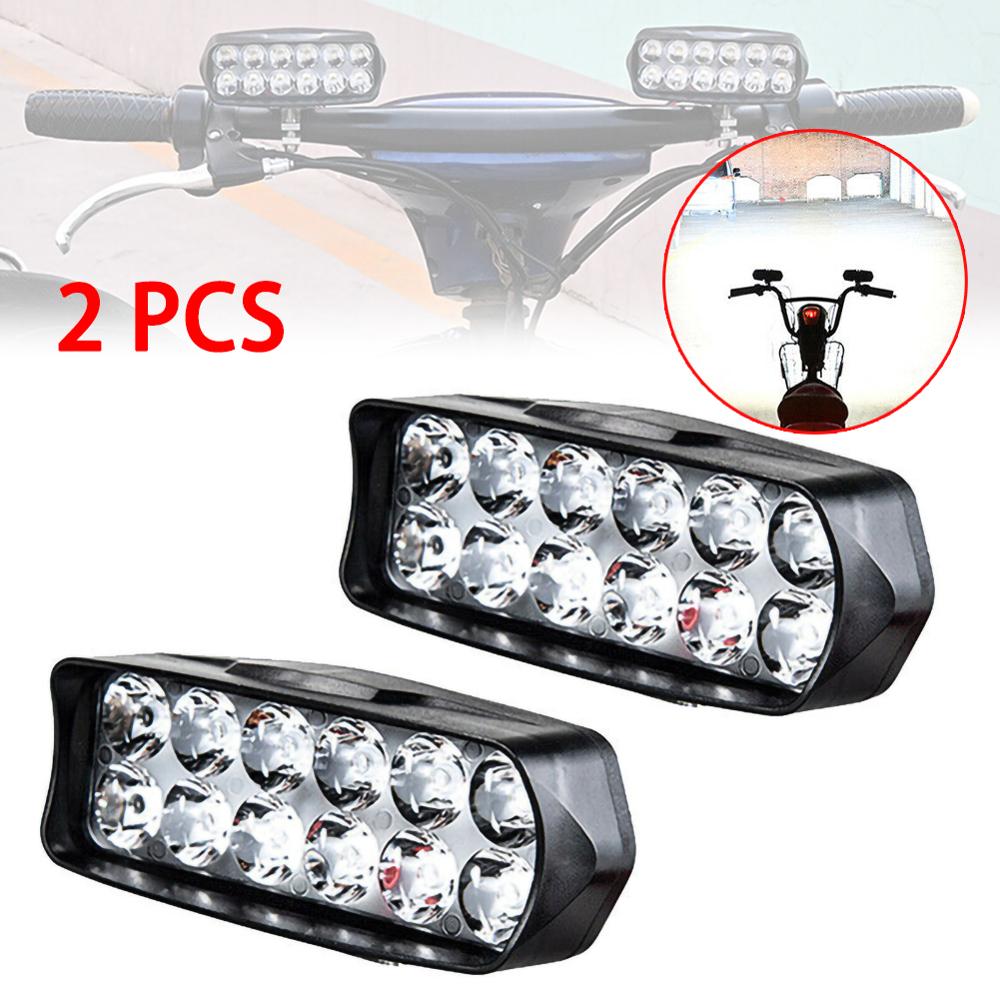Motorcycle Headlights 18W 12LED LED Work Light Bar Headlight Driving Lamp Waterproof Moto Headlight Lamp Fog 7000K Spotlight: 2pcs