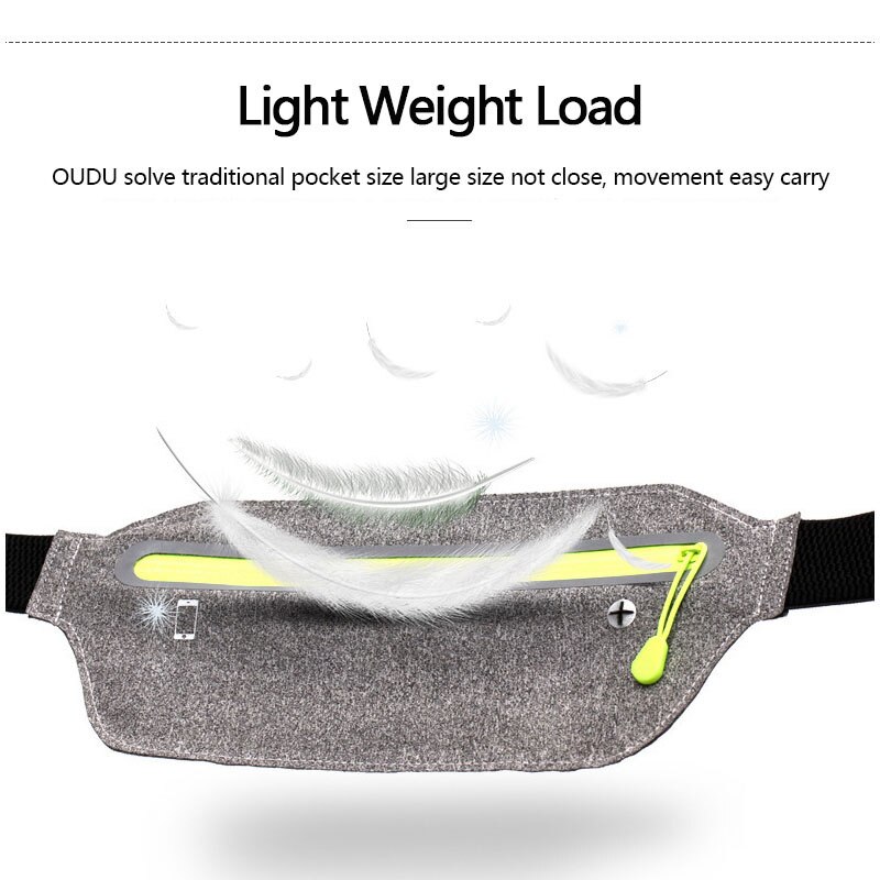 Ultra schlank Sport Taille miserabel Gürtel Tasche Laufen Joggen Wandern Postleitzahl fanny Pack größehe kapazität taille tasche mit Reflektierende Streifen einstellen