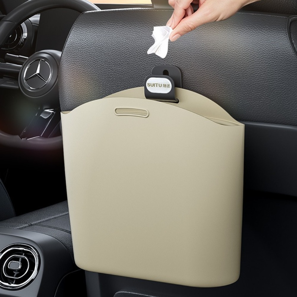 Portable Silicone Car Trash Can Dustbin Vehicle Storage Hanging Waste Bin Foldable Waterproof Space Saving Organizers Home