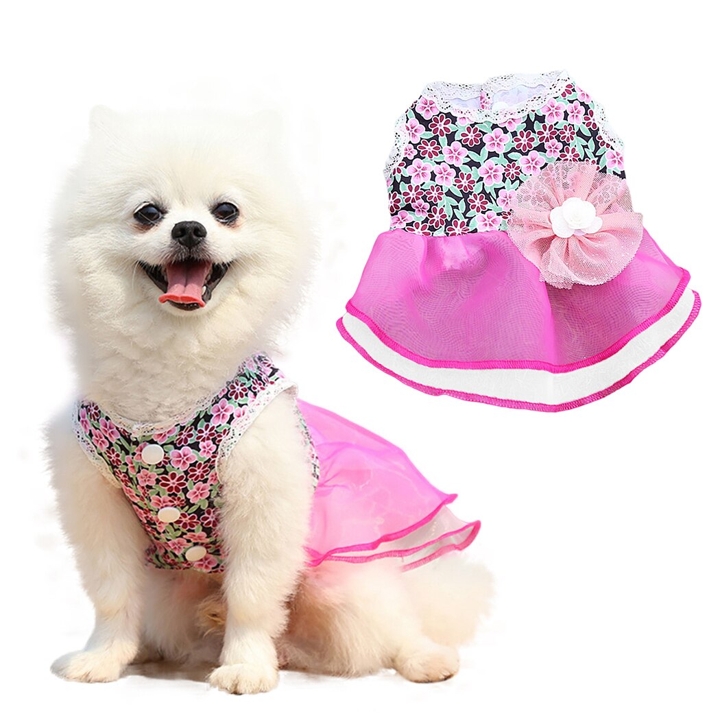 Pet Prinses Rok Bloem Leuke Bloemen Kant Rok Pet Puppy Jurk Huisdier Kleding Hond Kleren