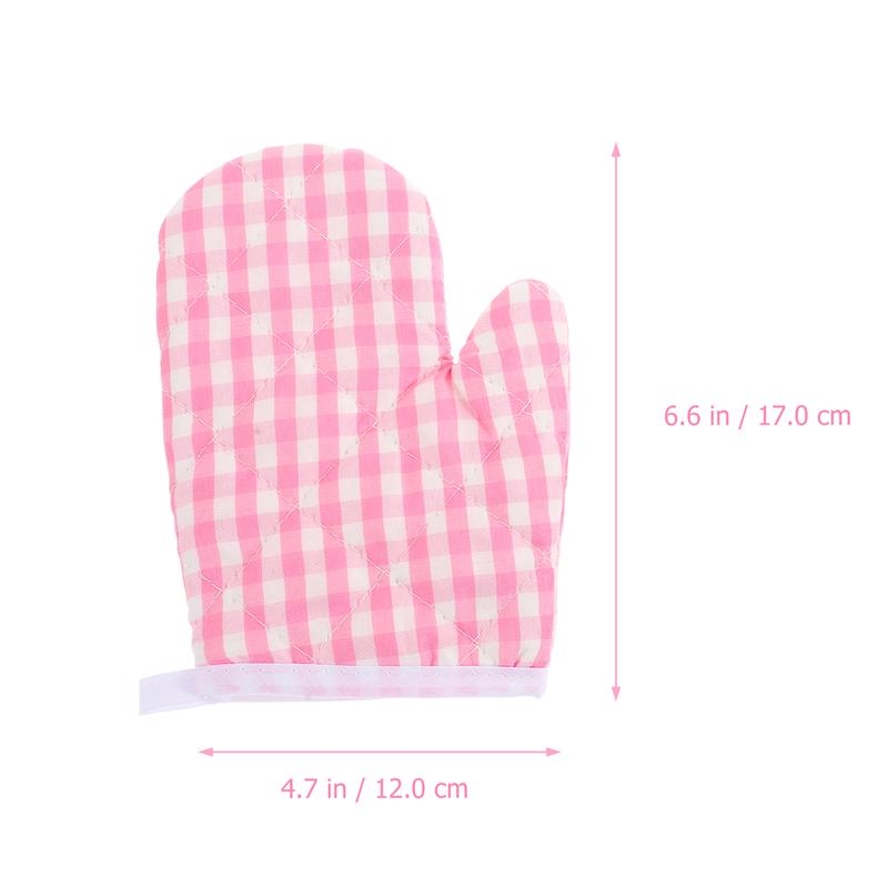 Guantes de cocina resistentes al calor para niños, manoplas de poliéster para microondas, 2 piezas