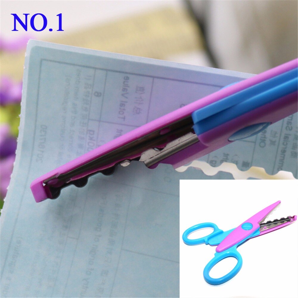 Tijeras de encaje para manualidades, herramientas de papel para álbum de recortes, decoración de diario, tijeras de seguridad, 6 selección de estilos, 1 Uds.