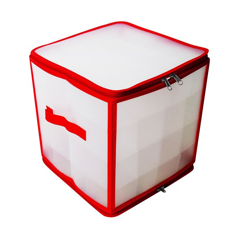 Christmas Ball Storage Box 64 Grid Large Capacity Foldable Storage Box For Storing Ball Toys And Ornaments: Light Grey