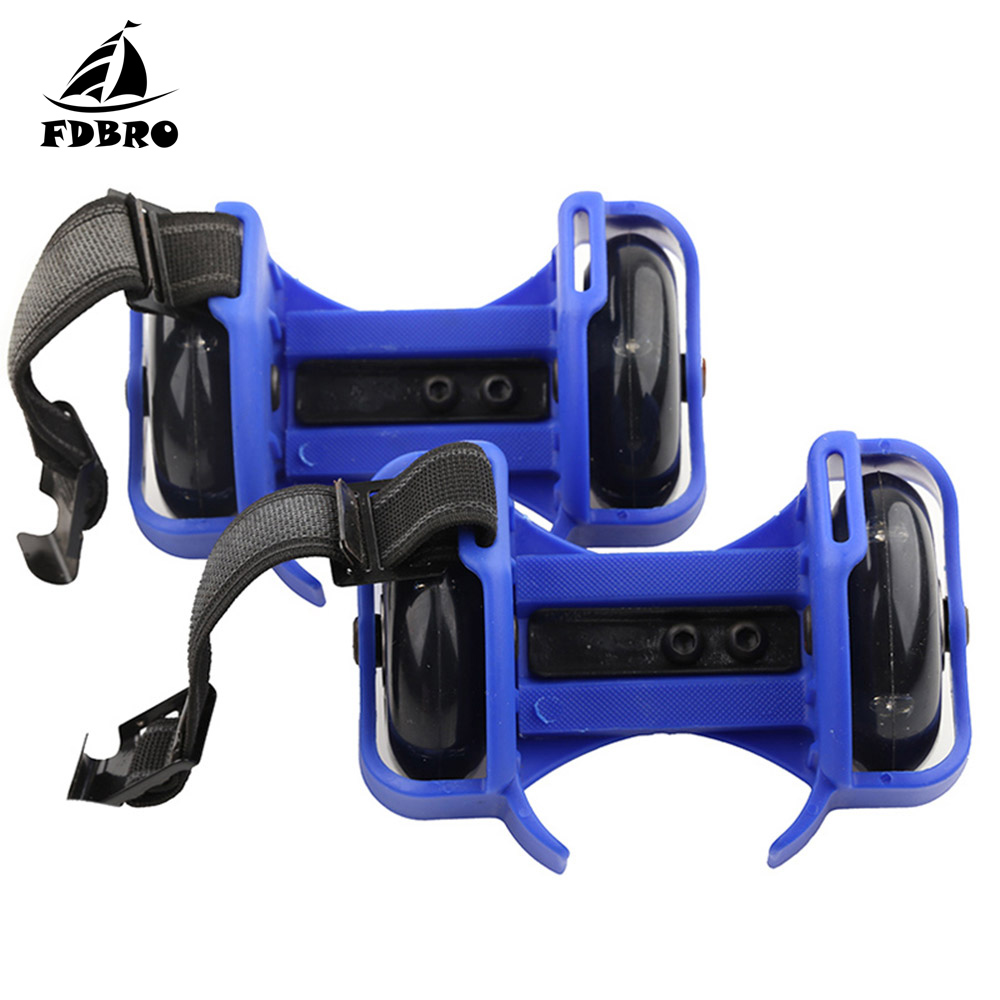 FDBRO Einstellbare Einfach Rolle skaten Schuhe für freundlicher Erwachsene Bunte Blinkende Rolle Wirbelwind Rolle Blitz Räder Ferse Rolle: Blau