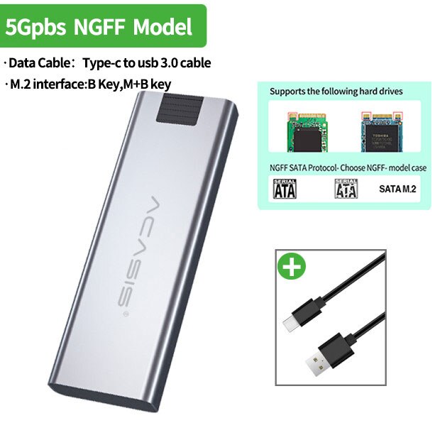 Nvme m 2 ssd gevallen behuizing m 2 naar usb type grandado