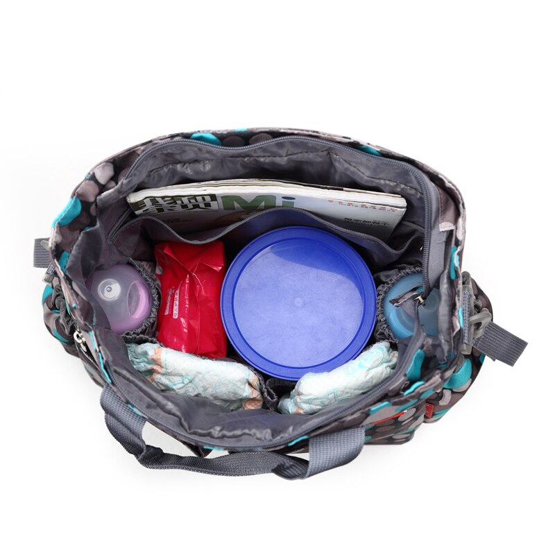 Barsel baby bleie bag multifunksjon baby bleie poser skrive ut vanntett stelle bag barnevogn poser