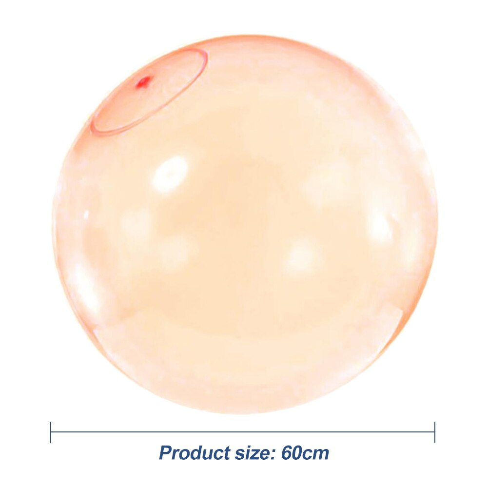 60cm 35cm Water Injection Transparent Bubble Ball Inflatable Fun Round Balloon Blow Up Balloon Kids Toy for Water Sports: Orange 60cm