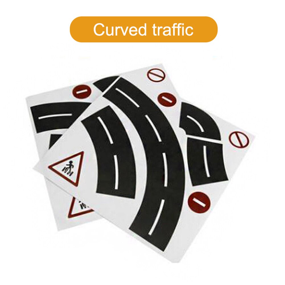 Nieuw Road Tape voor Auto Speelgoed Auto Runway Plakband Play Room Floor Sticker Verwijderbare Track MS88: Bend the traffic