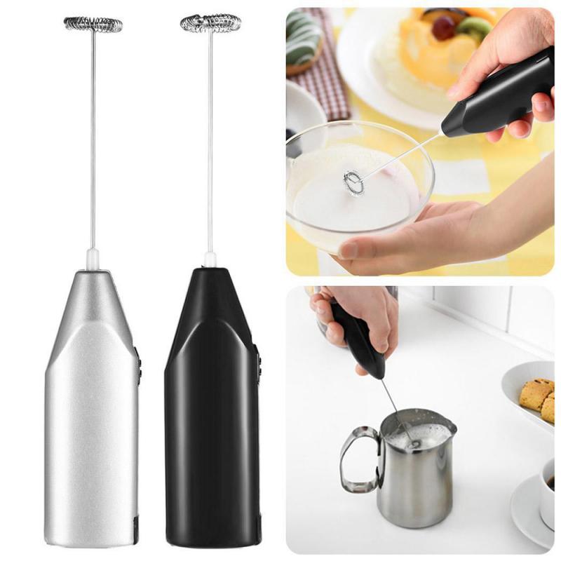 1pc MEZCLADOR PARA café, leche y bebidas mezclador eléctrico huevo batidor vaporizador espuma Mini agitador con mango práctico herramienta de cocina