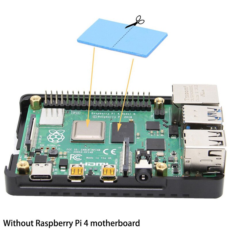 Ultra-fino cnc liga de alumínio caixa de metal/caixa de refrigeração passiva para raspberry pi 4 modelo b só