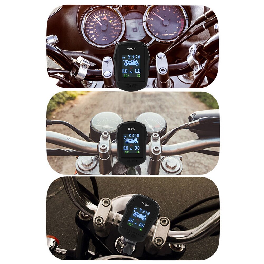Waterproof Motorcycle TPMS Motorbike Digital LCD Display Tire Tyre Pressure Monitoring System with External Sensors