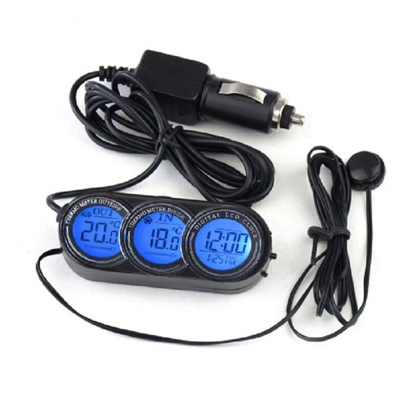 Lcd-scherm Auto Klokken Thermometer Voertuig Temperatuur Klok Kalender Voltage Monitor Backlight Auto Accessoires Auto Klokken