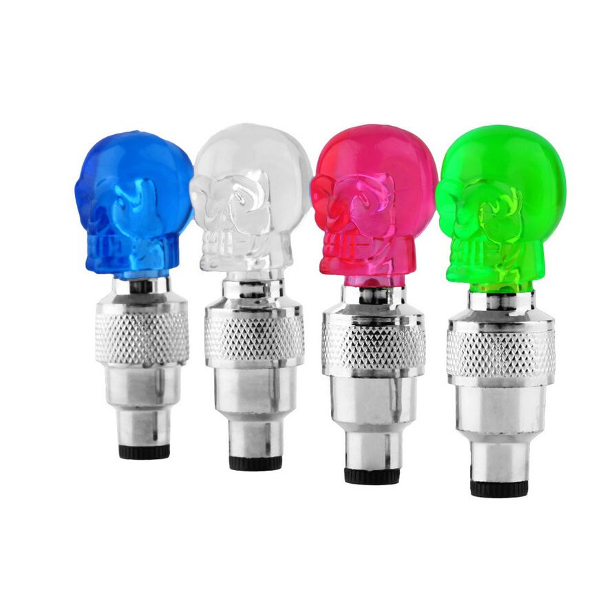 Wasafire – lampe LED néon avec tête de mort pour roue de vélo, avec batterie, bouchon de Valve