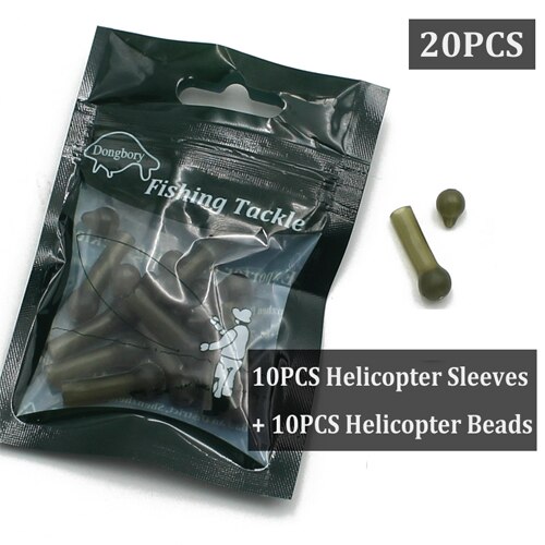 20 stk karpefisketilbehør helikopterrigg gummihylse heli chod perlefiske anti tangle sleeve karpe chod riggredskap: 20 stk-blandet
