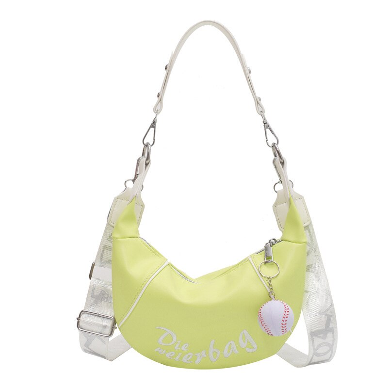 Projekt haftu małe torby baseballowe półksiężyc PU skórzane torby na ramię Crossbody dla kobiet 2021 moda kobiece torebki podróżne