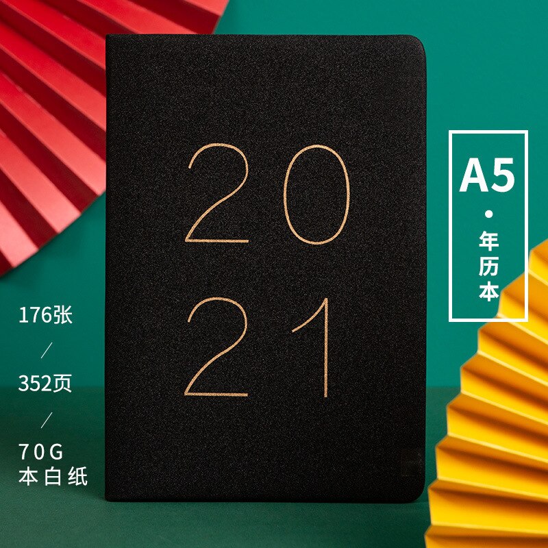 Agendas Weekly Planner Organizer A5 Diary Notebook Monthly Journal Note Book Personal Business Travel Plan Notepad Schedule: black A