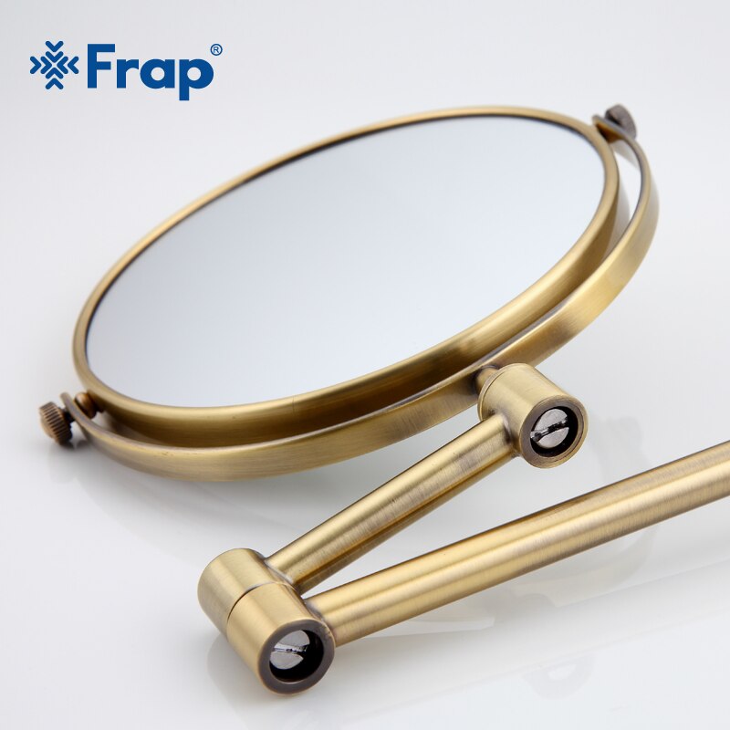 Frap vægmonteret vintage antik rustfrit stål messing makeup spejl badeværelse rundt makeup spejl espelho  y6108-4