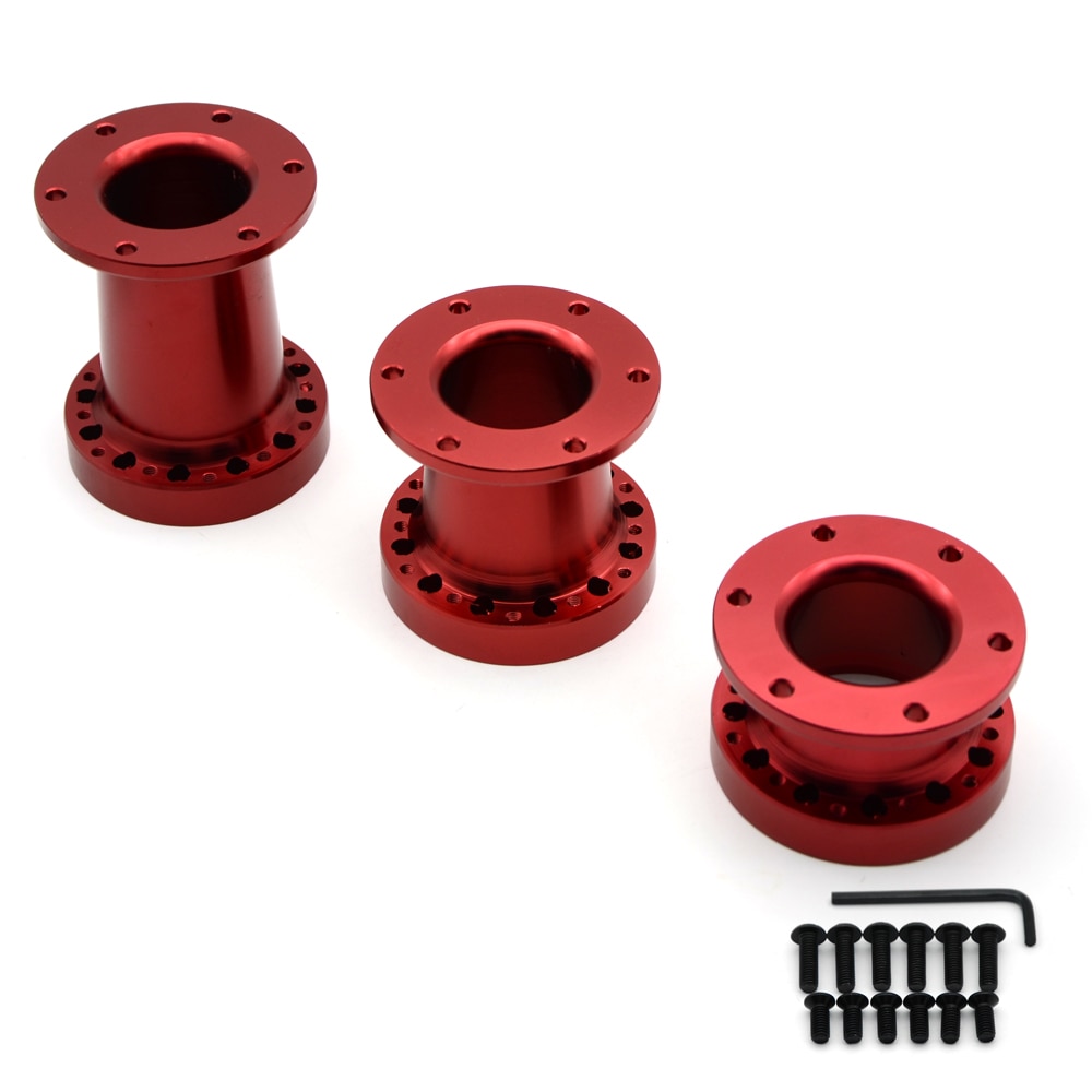 Espaçador universal do cubo do volante 51/76/101mm roda de direção hub chefe kit adaptador espaçador vermelho