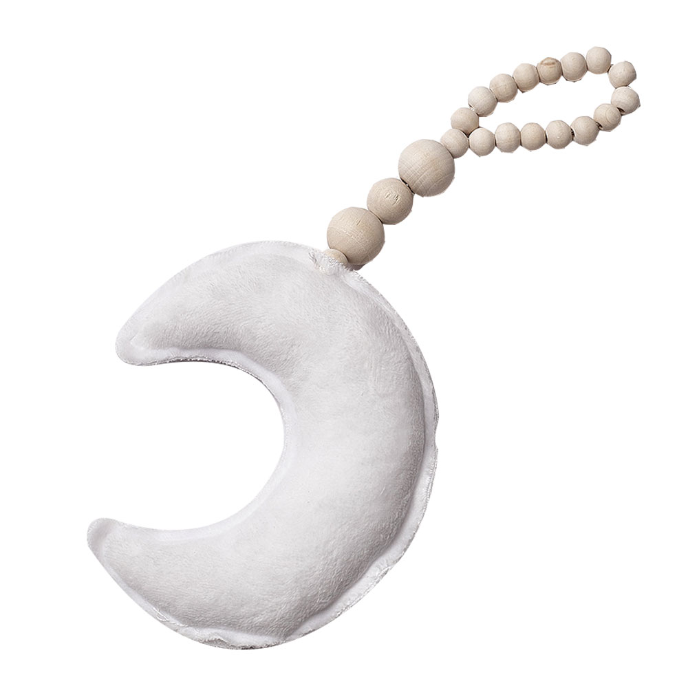 Baby nordic moon träpärlor dekoration leksaker barn sängrum spjälsäng tält dekor ornament nyfödda fotografi prop leksak