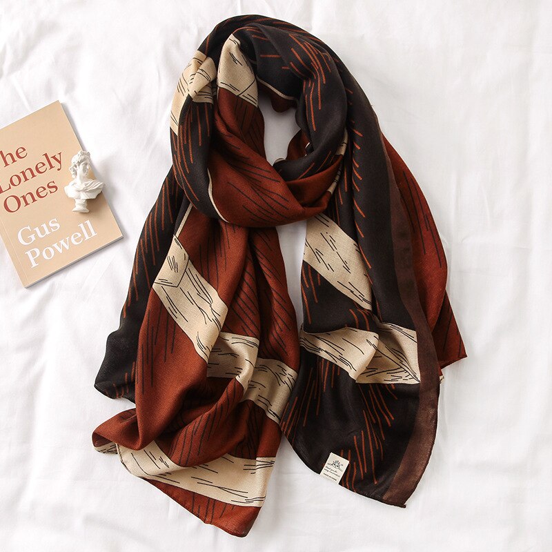 automne hiver femmes écharpe plage châle coton dame foulards bandana pashmina enveloppement hijab silencieux: 8