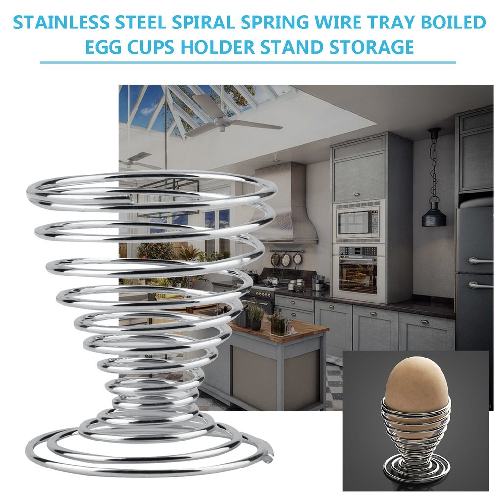 1pc Stainless Steel Spring Wire Tray Boiled Egg Cups Holder Stand Storage Worldwide Store