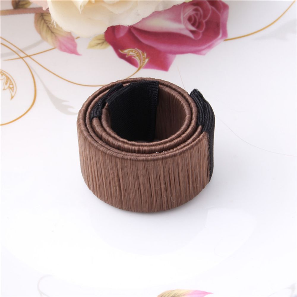 ¡Novedad! Accesorios para el cabello DIY para chicas, Magic moños hacer en el pelo, estilo Donut, accesorios multifunción para mujeres o niños, rizador de pelo, diadema plato: coffee