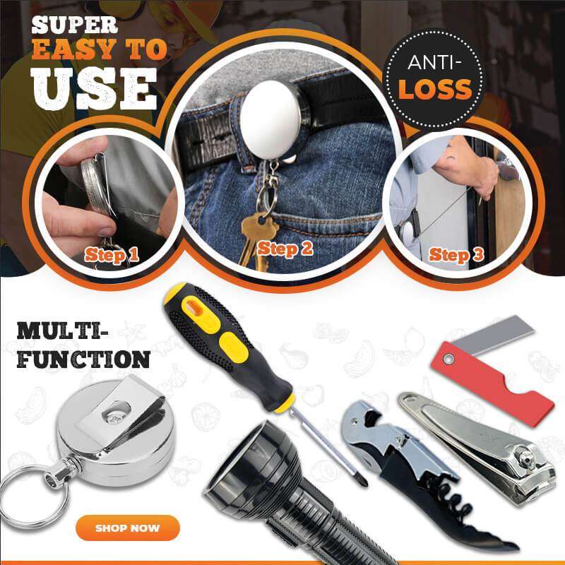 1PC Retractable Keychain With Belt Clip Pull Key Ring ID Badge Lanyard Name Tag Card Holder Recoil Reel Belt Clips Keychain