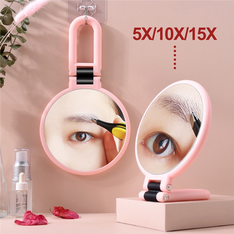 2/5/10/15X Magnifying Makeup Mirror Hand Mirror Portable Folding Makeup Vanity Mirror Double Sided Handheld Mirrors Makeup Tools