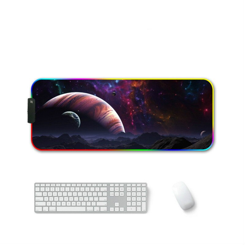 Rvb grand tapis de souris tapis de souris de jeu Gamer Led ordinateur tapis de souris grand tapis de souris avec rétro-éclairage tapis pour clavier tapis de bureau souris: 300x800x3mm1