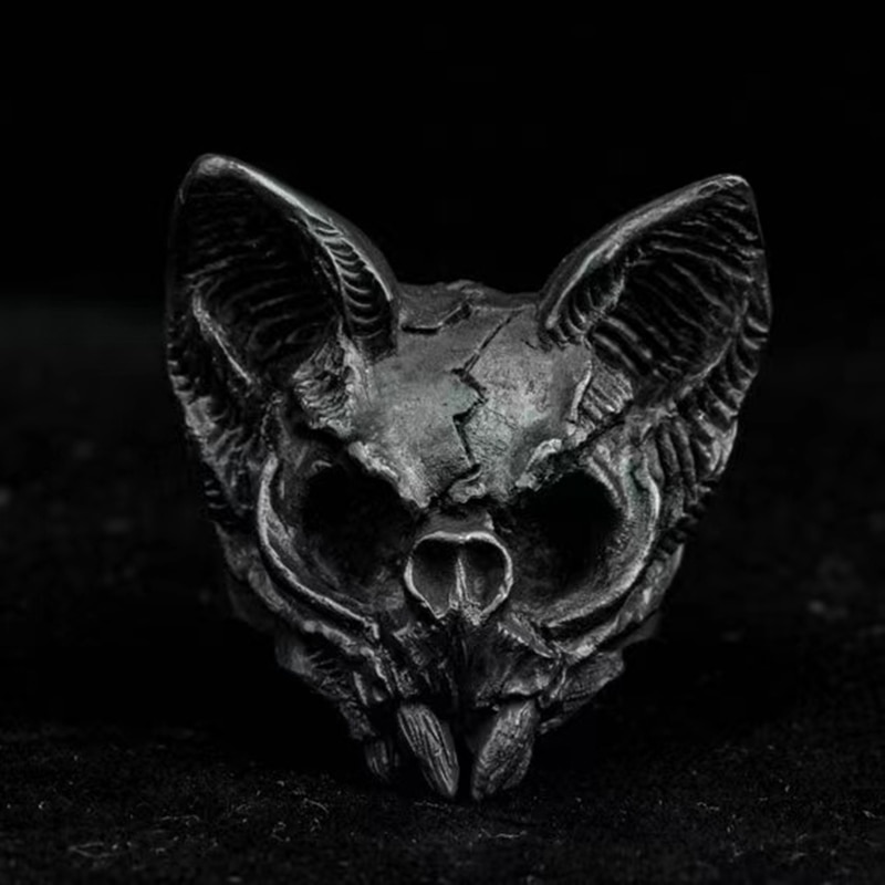 Rebellious Punk Gothic Men&#39;s Calvarium Satanic Skull Ring Men Motorcycle Stainless Steel Biker jewellery Halloween