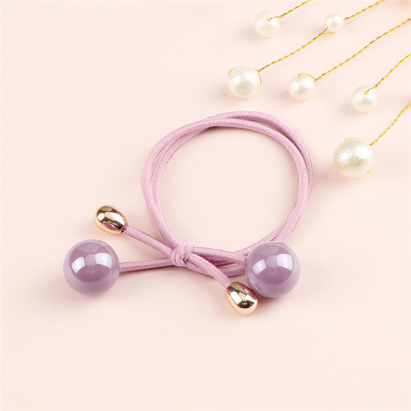 Cinta para el pelo con colgante de bola de lazo para mujer, diadema Coreana de , cuerdas para el cabello de niñas, elástica, Simple, accesorios para el cabello,: YELLOW