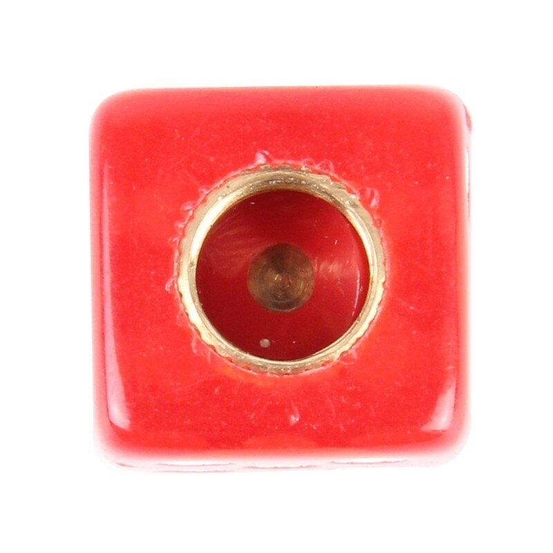 Bouchon Valve Pneu Voiture rouge Forme de dé plaqué en plastique 4PCS Universel Tire Stem Cap