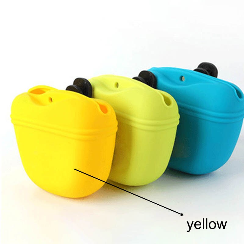 Cangurera de silicona multiusos para perros y gatos, bolsa de almacenamiento de alimentación, suministros de entrenamiento, entrenador, 1 Uds.: YELLOW