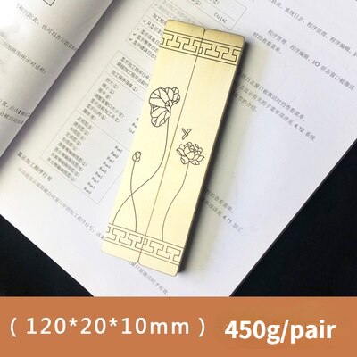Brass Paperweight Paper Press Paperweights Carving Calligraphy Painting Paperweights Chinese Style Lotus Pattern Metal Ornaments: A1