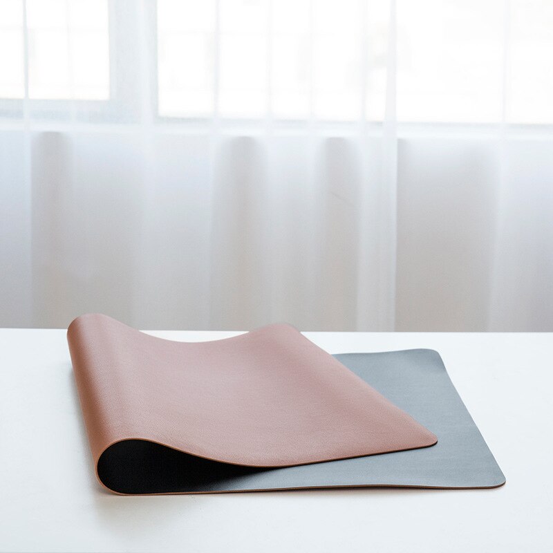 Large Size Office Desk Protector Mat PU Leather Waterproof Mouse Pad Desktop Keyboard Desk Pad Gaming Mousepad PC Accessories: brown black