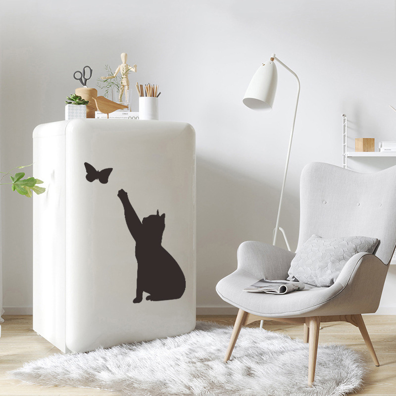 Killing sommerfugl wallsticker stue soveværelse baggrund dekoration skabstapet søde kat klistermærker boligindretning