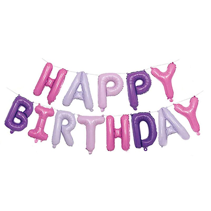 Happy Birthday Balloons Banner Buchstaben Folie Ballons für Baby Dusche Kinder Geburtstag Party Dekoration Alphabet Air Ballon Girlande: multicolor