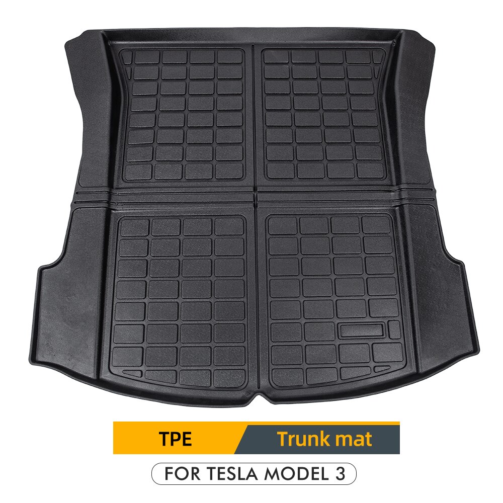 Model3 Car Accessories For Tesla Model 3 Trunk Mats Car Rear Trunk Storage Mat Cargo Tray Waterproof Protective Pads for: Trunk Mat