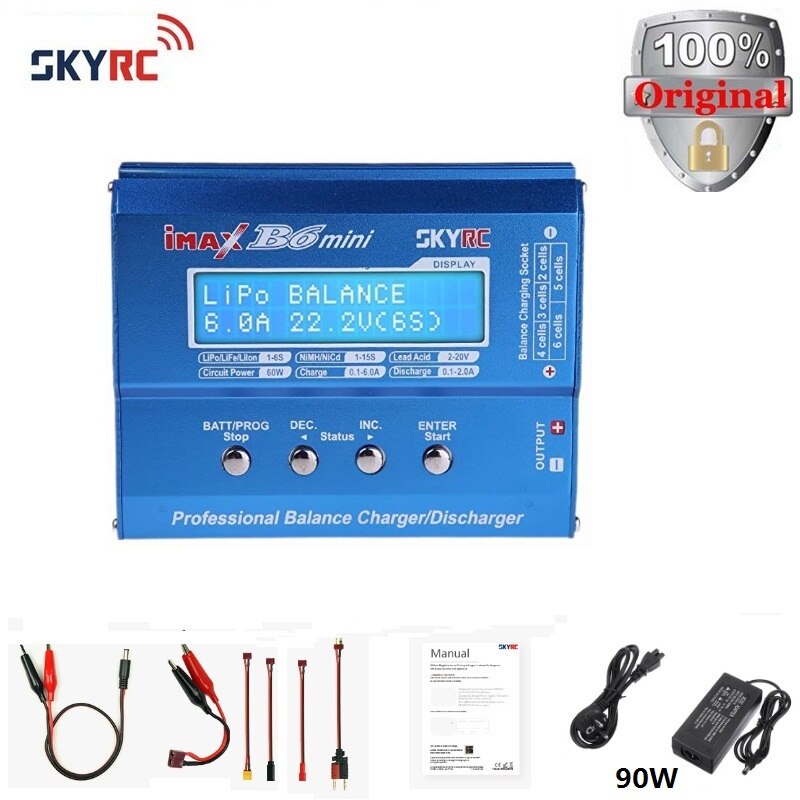 100%  skyrc imax  b6 mini balans lader/ontlader sk -100084-01 met adapter anti-namaakcode: B6 mini-adapters