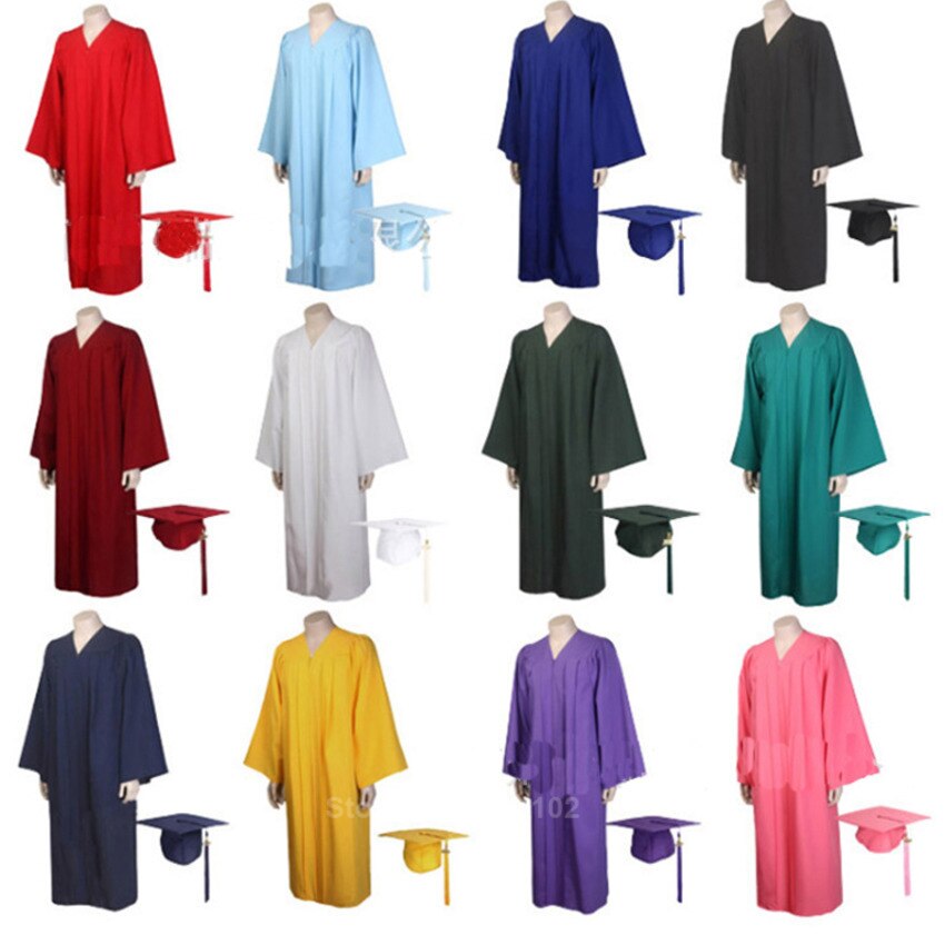 2022 Unisex Adult Graduation Gown Choir Robes Cap Clothing Sets For High School And Bachelor Graduate Collage Student Uniforms