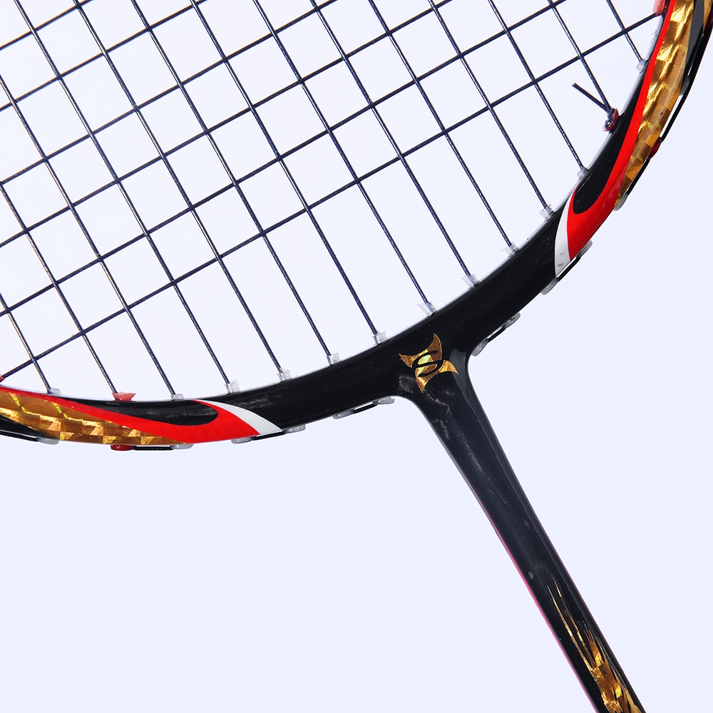 4U 87g Japanese Carbon Badminton Racket 32LBS Men's Power Attack Strung Badminton Racquet with Grips and Bag