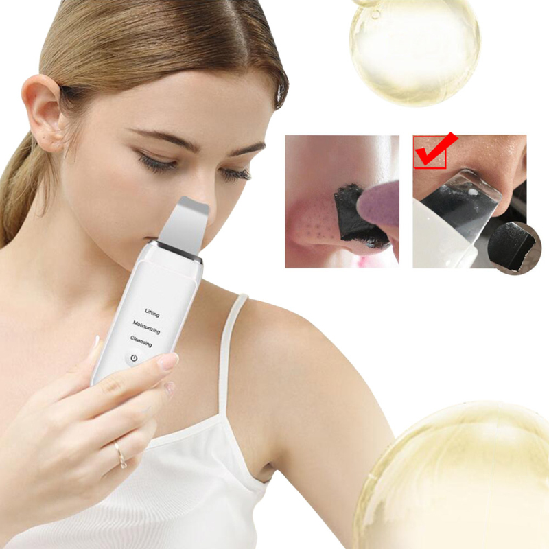 Skin Scrubber Facial Skin Scrubber USB Gentle Blackhead Remover Ultrasonic Reduce Wrinkles and spot Facial Dead Skin Removal 30D