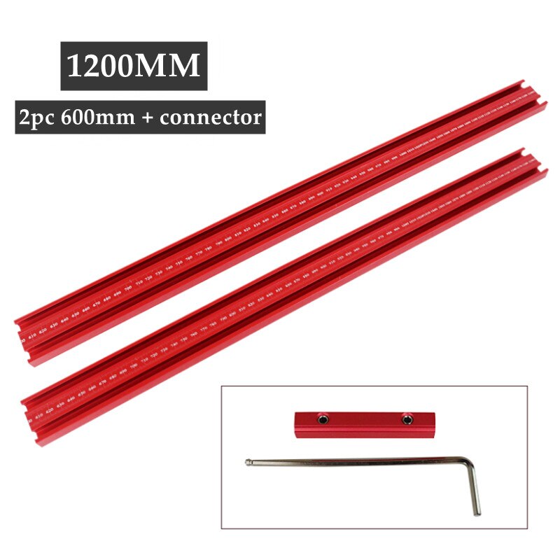 Track Saw Rail Parallel Guide Rail 300-1800mm Aluminium Alloy T-track Slot Woodworking Auxiliary Track: 1200mm