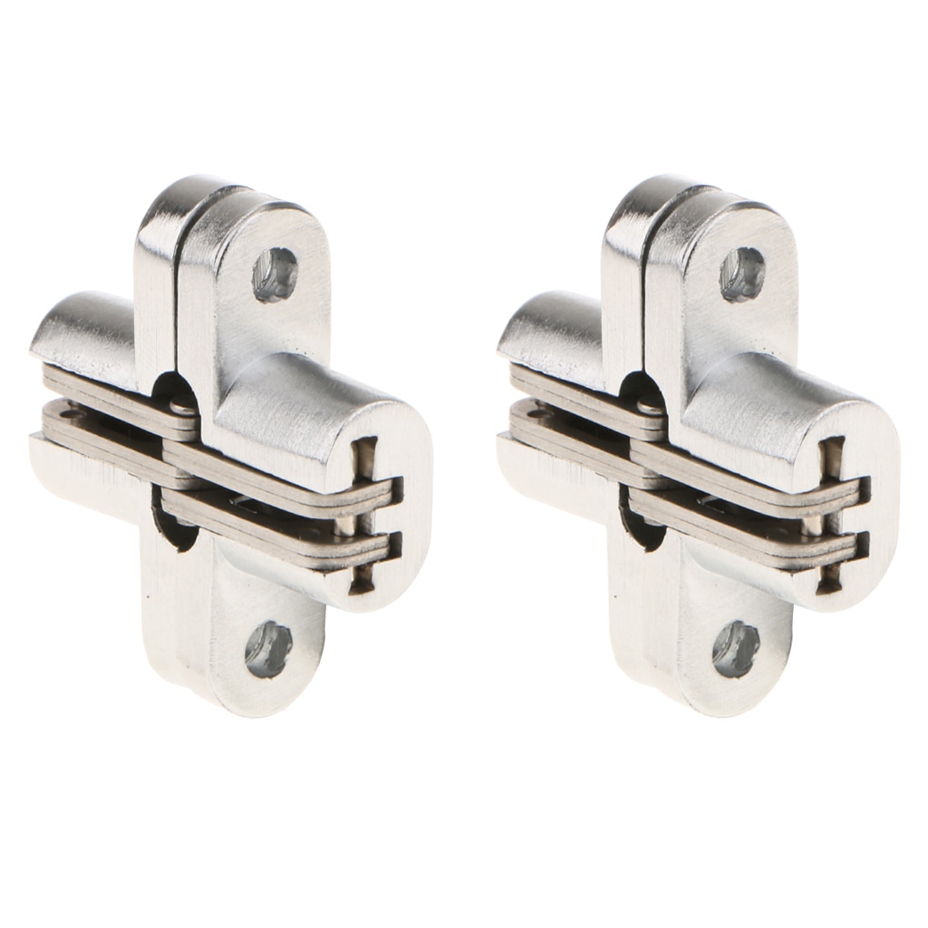 2x High Brushed Folding Door Hinge Built-in Concealed Hinges Removable Pin Cross Slow Shut 7KG/10KG Furniture Hardware