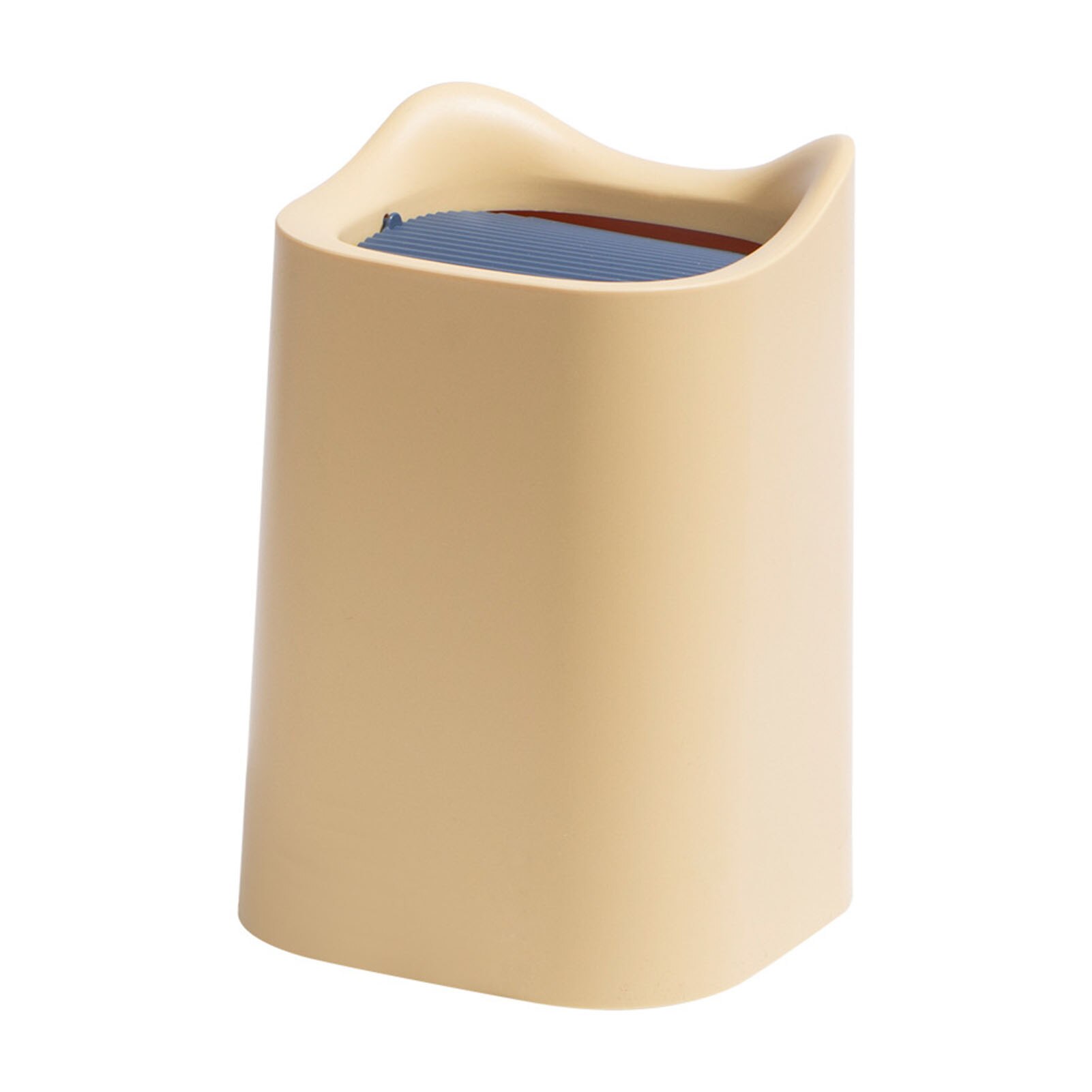 Northern Europe Mini Waste Bins Desktop Trash Can Office Plastic Basket Portable Bedroom Living Room Kitchen Trash Can: YELLOW
